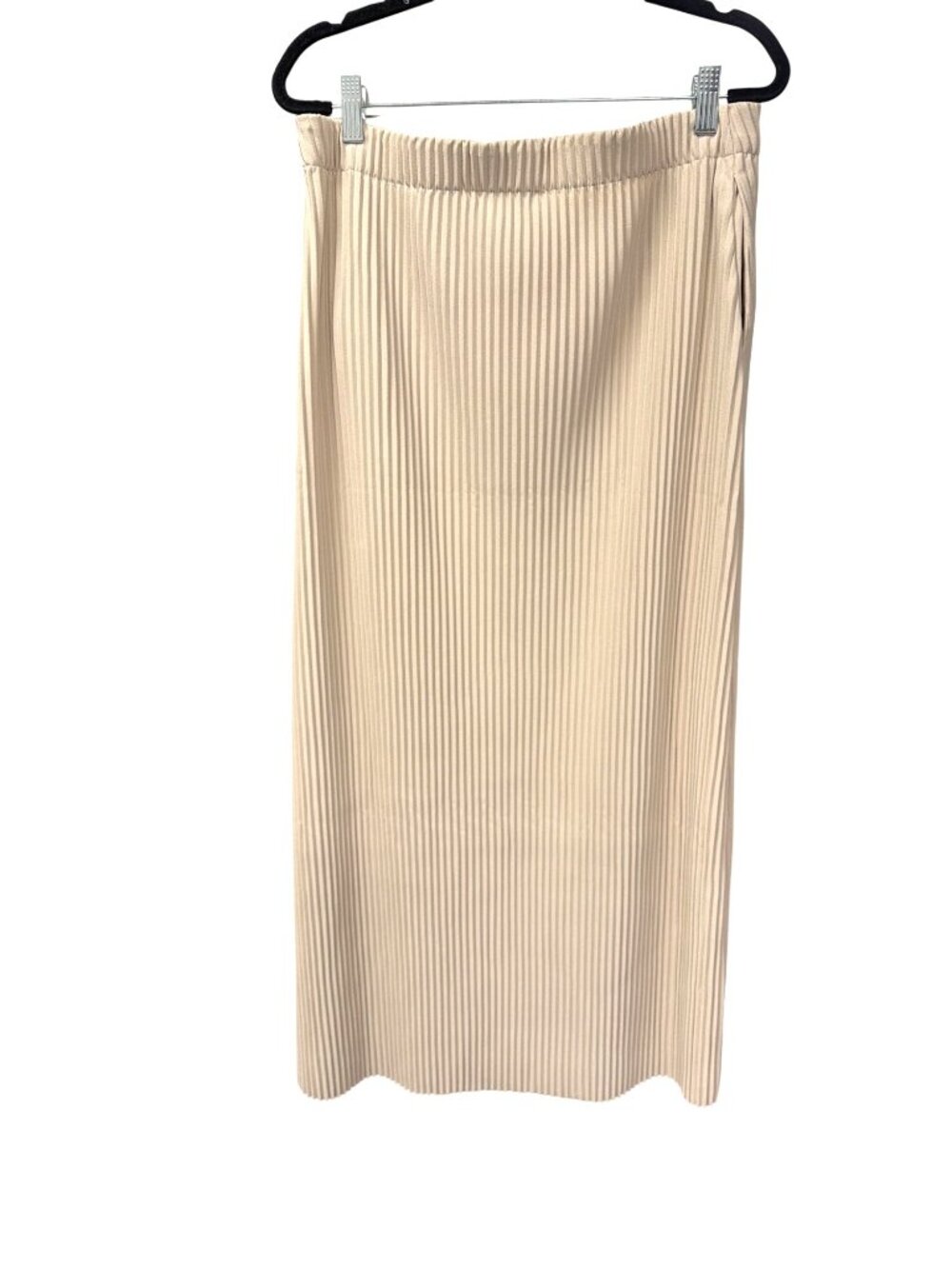 Reiss Pippa Pleated Jersey Midi Skirt in Stone Size 10 New - Picture 8 of 9